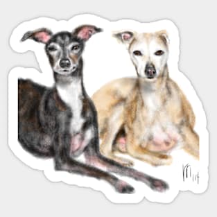 Smiling Best Friend Greyhounds Sticker